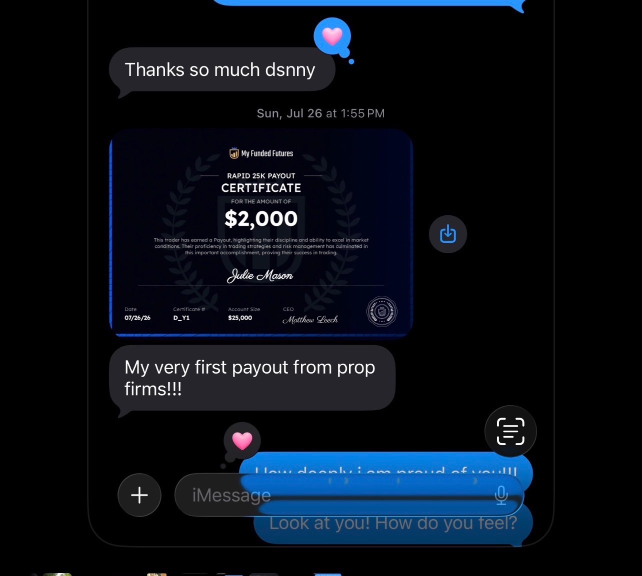 Student sharing another payout